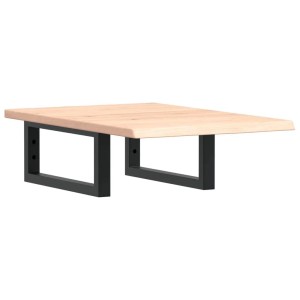 vidaXL Waschtischplatte mit Eiche Massivholz und schwarzer Stahl Halterung.