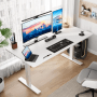 HOMAVO Elektrisch Höhenverstellbarer Schreibtisch 140x60cm mit Memory Funktion Anti Kollisions System Sitzerinnerung Weiß_2