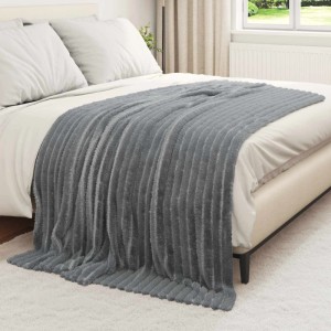vidaXL Überwurfdecke Dunkelgrau 200 x 150 cm Fleece 42016830