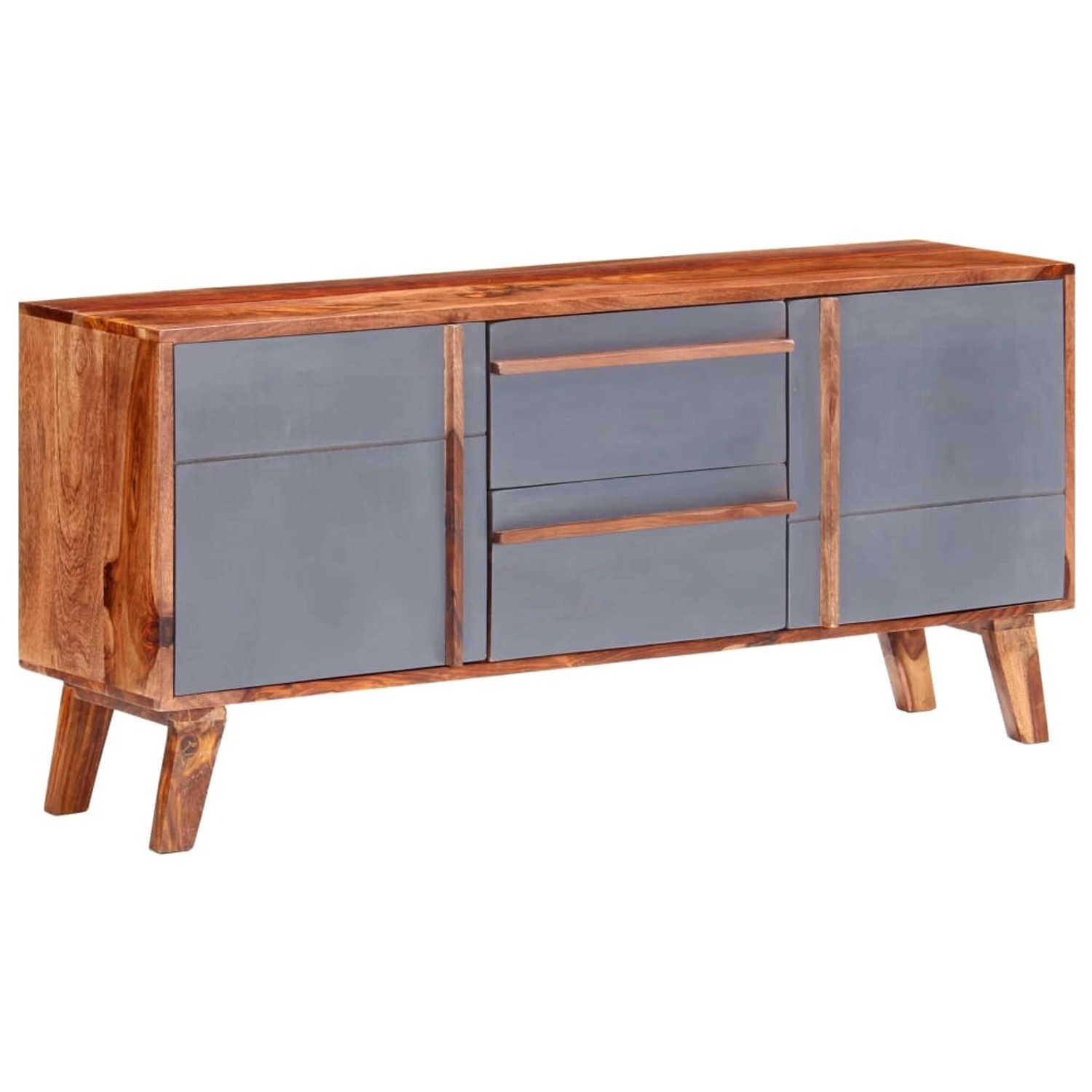 vidaXL Sideboard Grau 120x30x55 cm Massivholz 286371