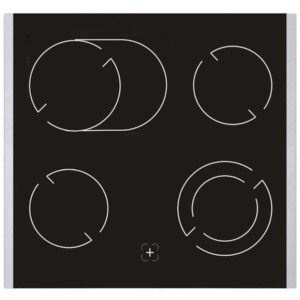 Glaskeramik-Kochfeld des PKM Einbauherd-Sets BIC7 2KB-GK-IX-2 mit vier Kochzonen.