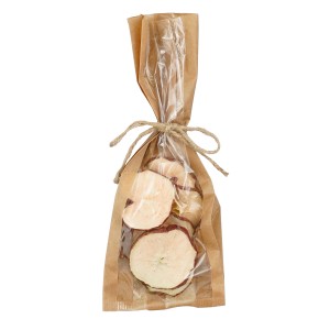 Mica Decorations Getrocknete Apfel Deko, 36g, Rot, im Bastelbeutel mit Kordel.