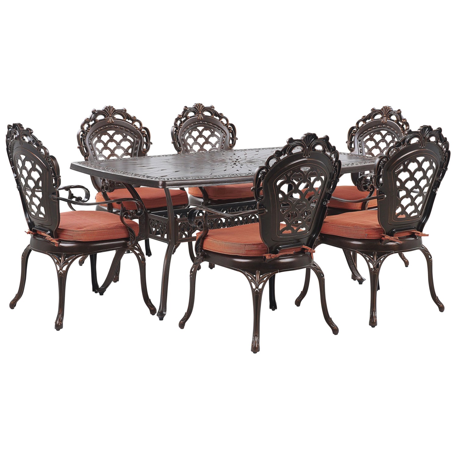 Beliani Gartentisch Set LIZZANO Dunkelbraun 165x102x97 günstig online kaufen