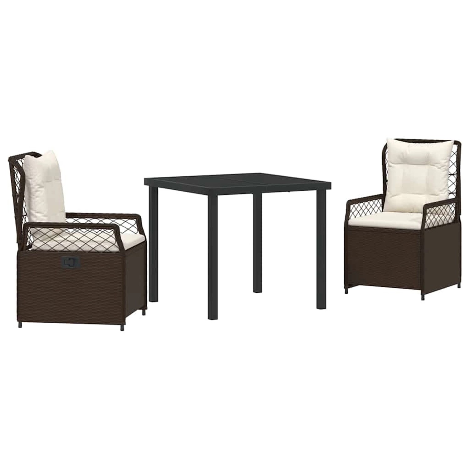 vidaXL Garten Essgruppe 3-Tlg Braun Poly Rattan 3380988 günstig online kaufen