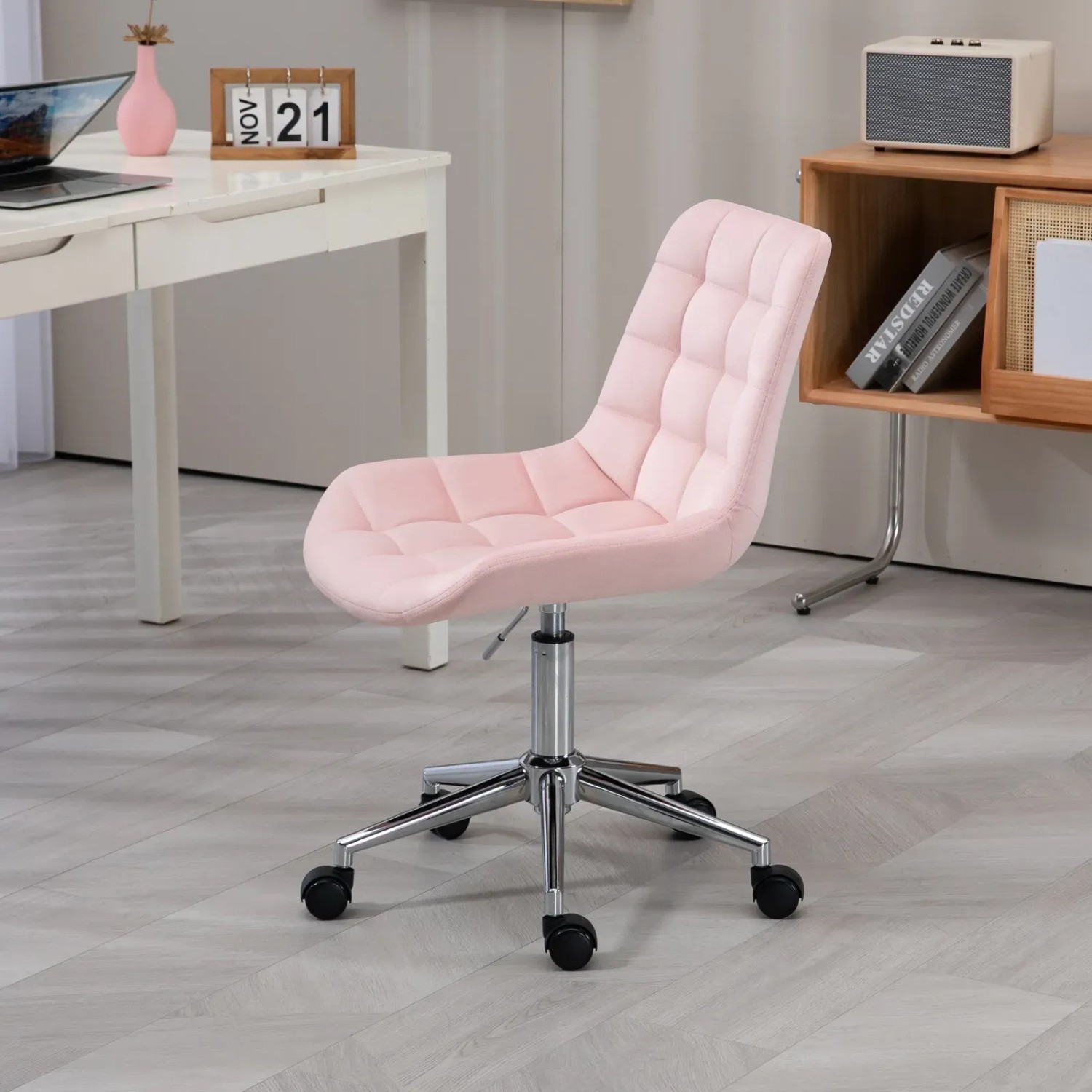 Svita Micky Kinder Bürostuhl, rosa Schreibtischstuhl mit Rollen und Höhenverstellung.