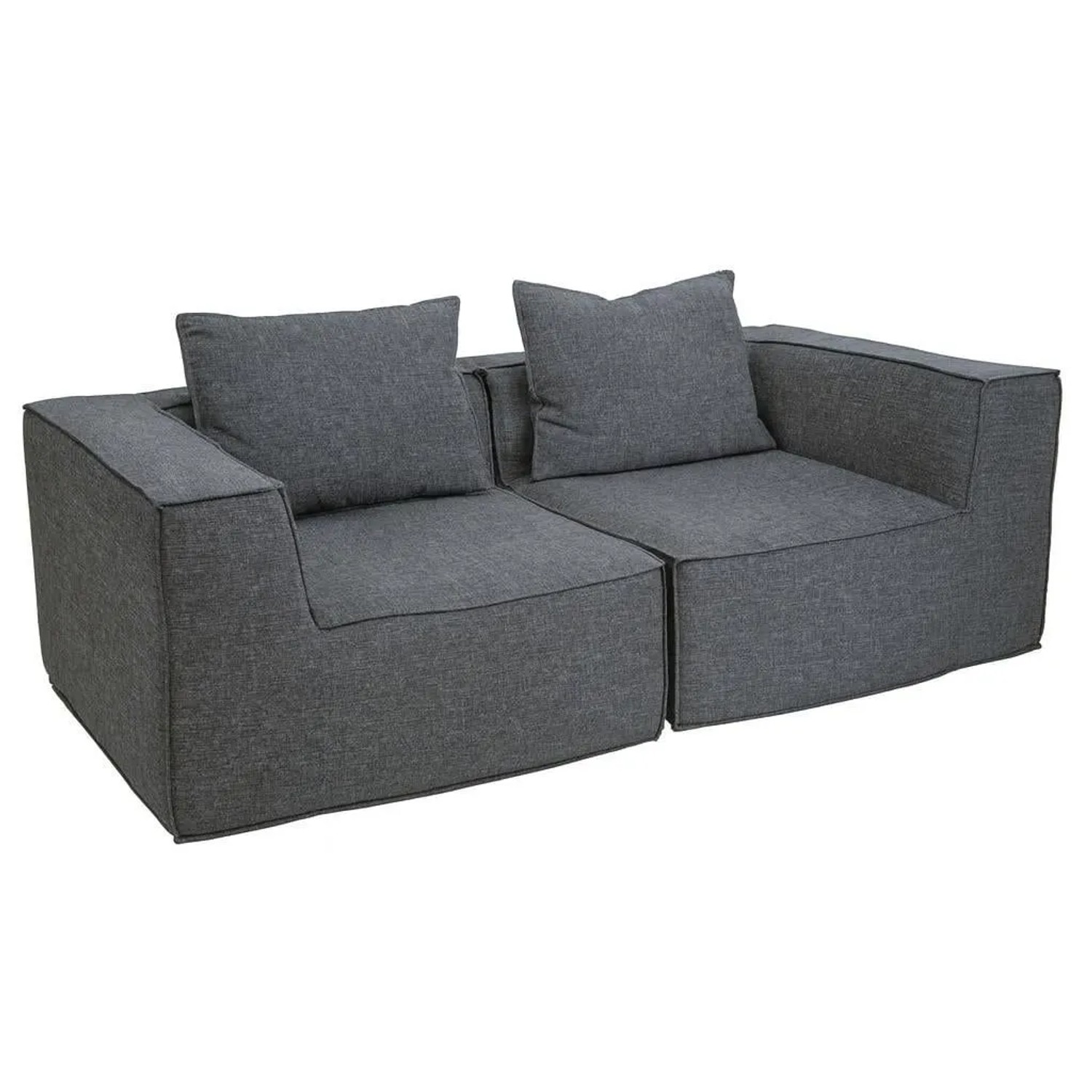 Mcw 2er-Sofa/Zubehör Für Sofa O54 Modular Stoff/Textil 63x194x97cm Dunkelgrau