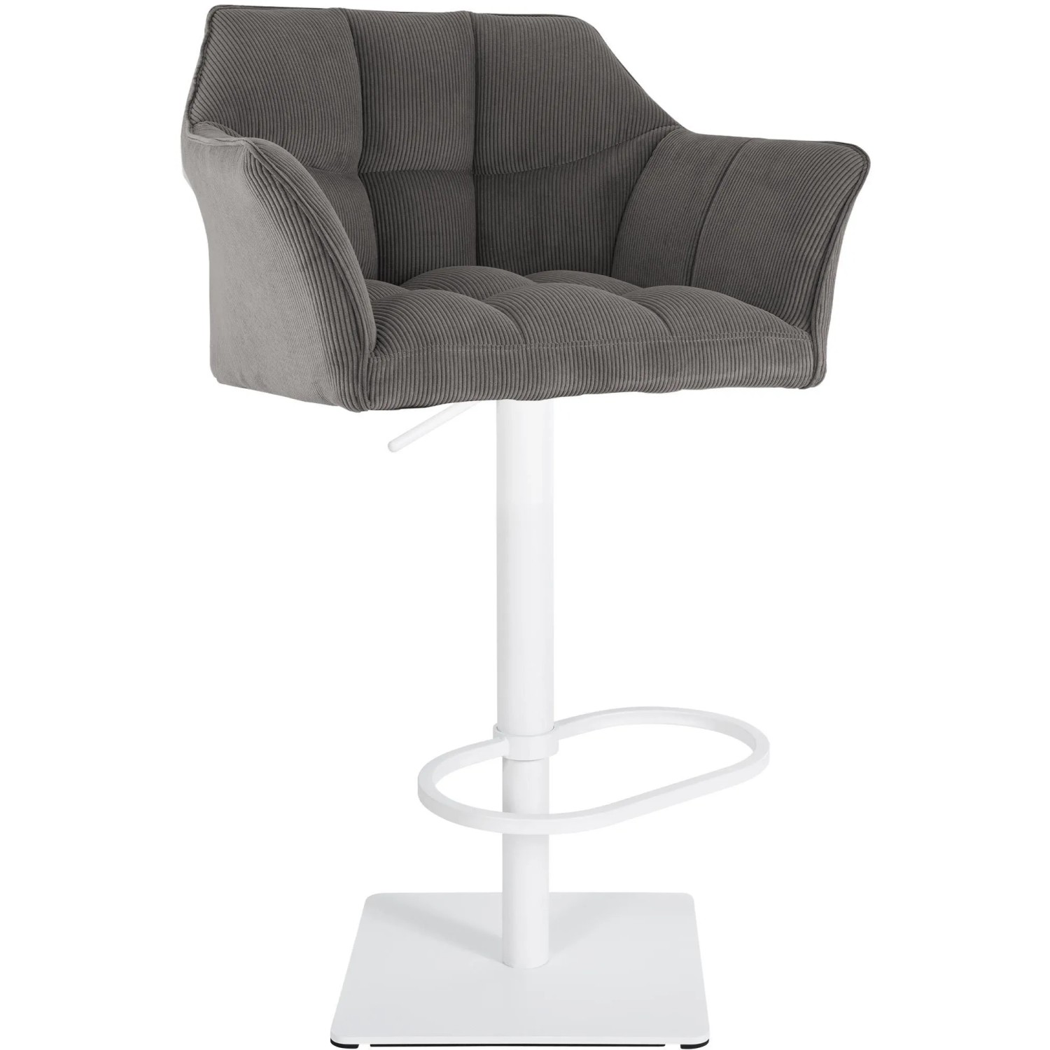 DELUKE Barhocker SIHAR Cord Taupe 64x45x88cm Weiß Barstuhl Mit Lehne Tresenhocker Tresenstuhl