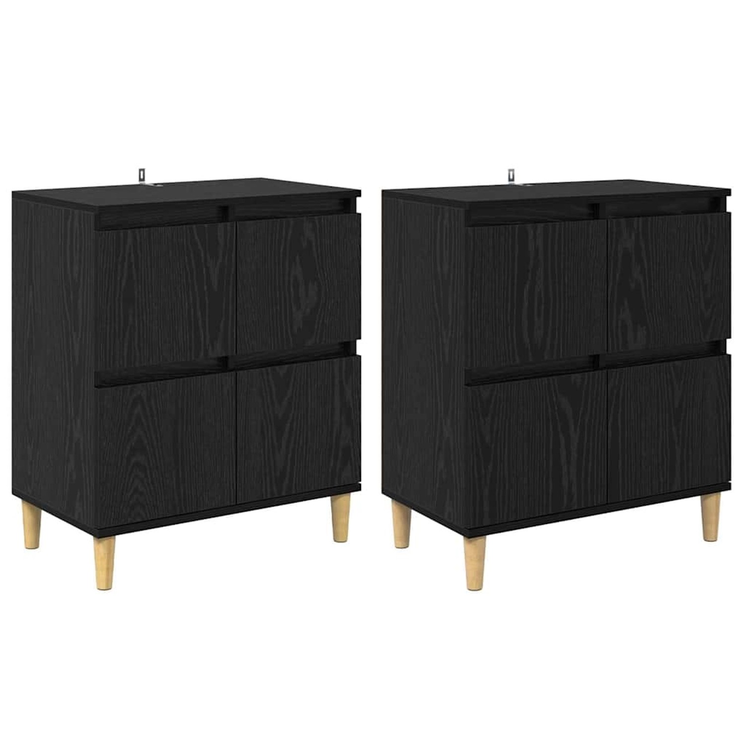 vidaXL Sideboards 2 Stk Schwarz Eichen-Optik 60 x 35 x 70 cm 3415604 günstig online kaufen