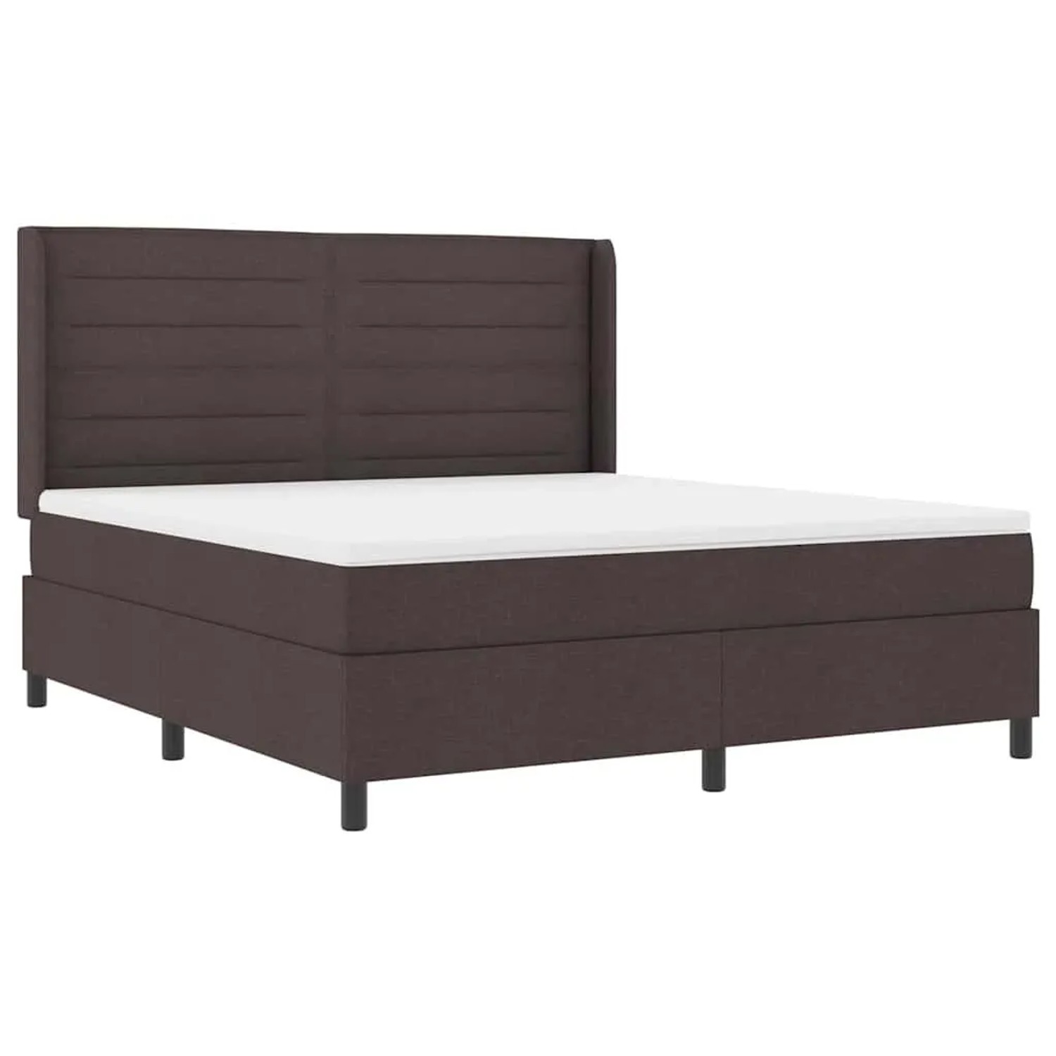 vidaXL LED Boxspringbett mit Matratze Dunkelbraun 180 x 200 cm Stoff 3343458