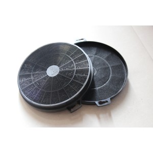 Aktivkohlefilter CF160 für Dunstabzugshauben, rund, schwarz.