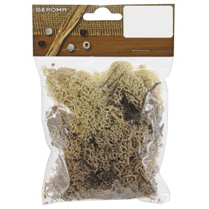 Dekomoos Islandmoos Natur, 25g Packung für Weihnachtsdeko und Bastelarbeiten.