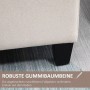 Cremeweiße Sitzbank mit robustem schwarzem Gummiholzbein und rutschfestem Fußpolster. Ideal für Schuhbänke.