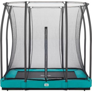 Grünes Salta Comfort Edition Bodentrampolin, 214x153 cm, mit Sicherheitsnetz.