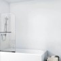 Aurlane Badewannenfaltwand Black Spirit 1, schwarz, 75x140cm, 1-flügelig, an Badewanne montiert.