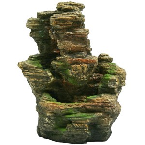 Gartenbrunnen-Set Chios mit LED-Beleuchtung, Mini-Wasserfall in Steinoptik.