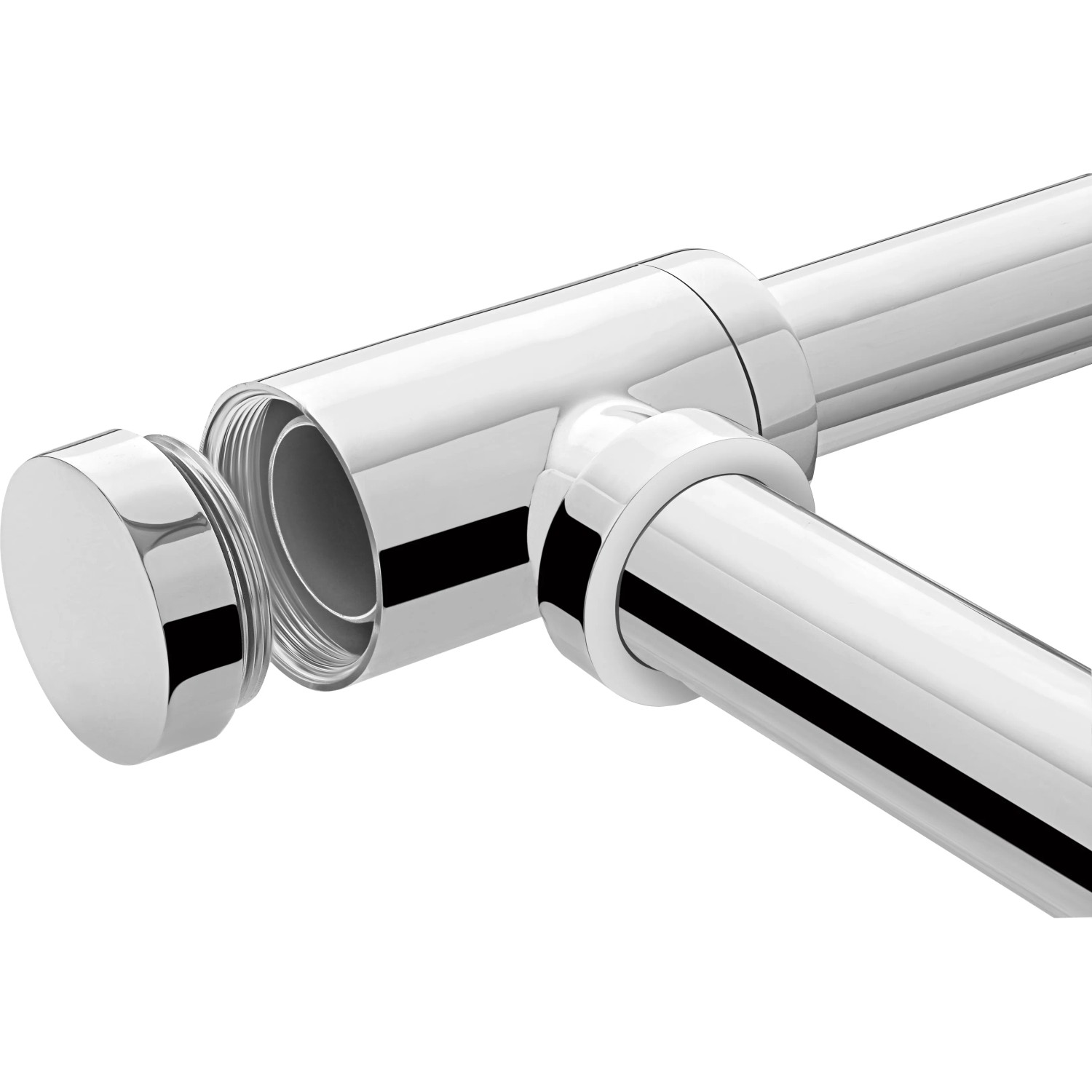 Detailaufnahme: Siphon für baliv Handwaschbecken-Set, Chrom.