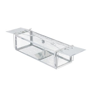 Relaxdays Lebendfalle Eisen Silber Wiederverwendbar 11,5 cm x 40 cm x 14,5 cm 0,6 kg