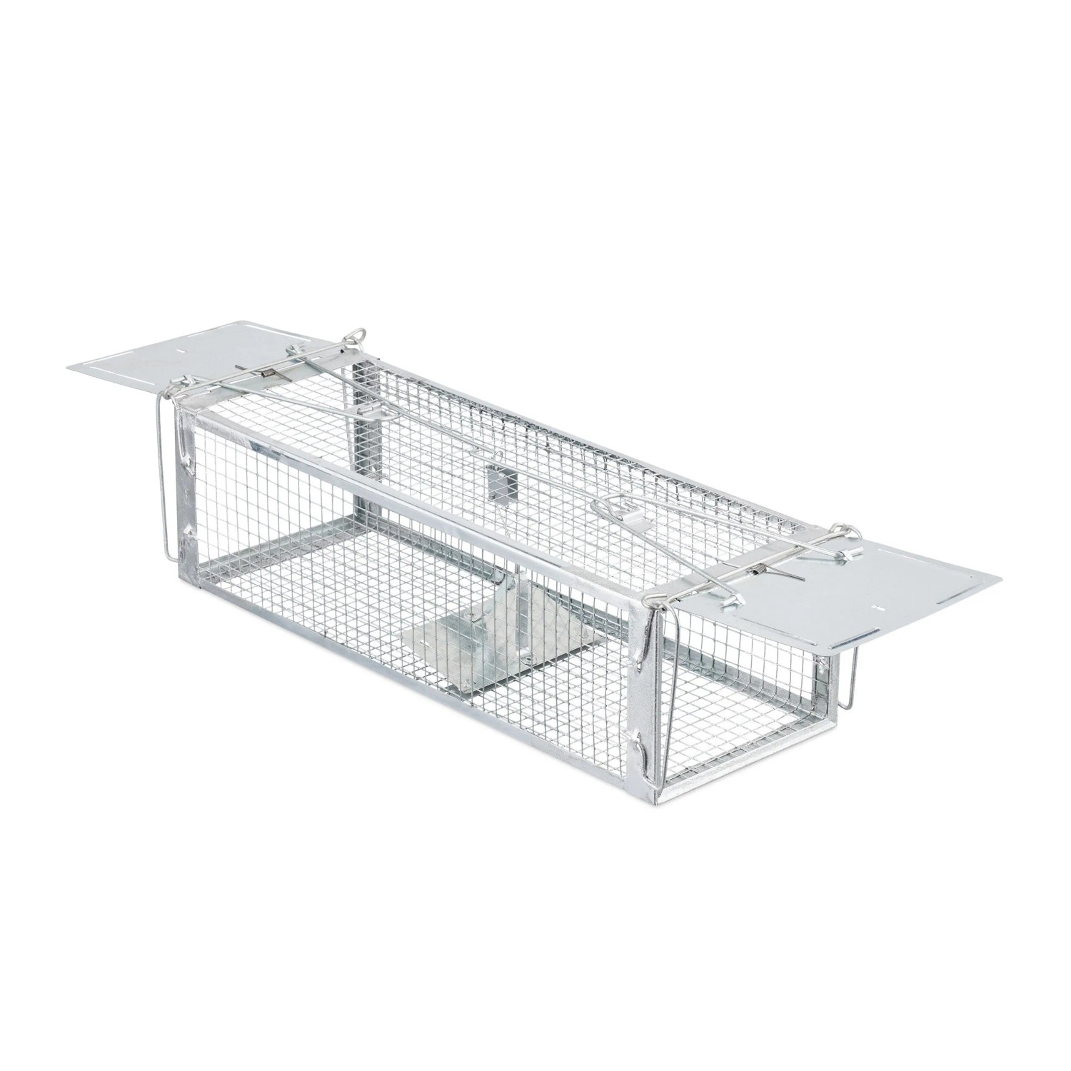 Relaxdays Lebendfalle Eisen Silber Wiederverwendbar 11,5 cm x 40 cm x 14,5 cm 0,6 kg