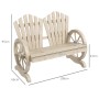 Outsunny Gartenbank aus Holz mit Radarmlehnen für 2 Personen. Rustikale Holzbank für den Garten.