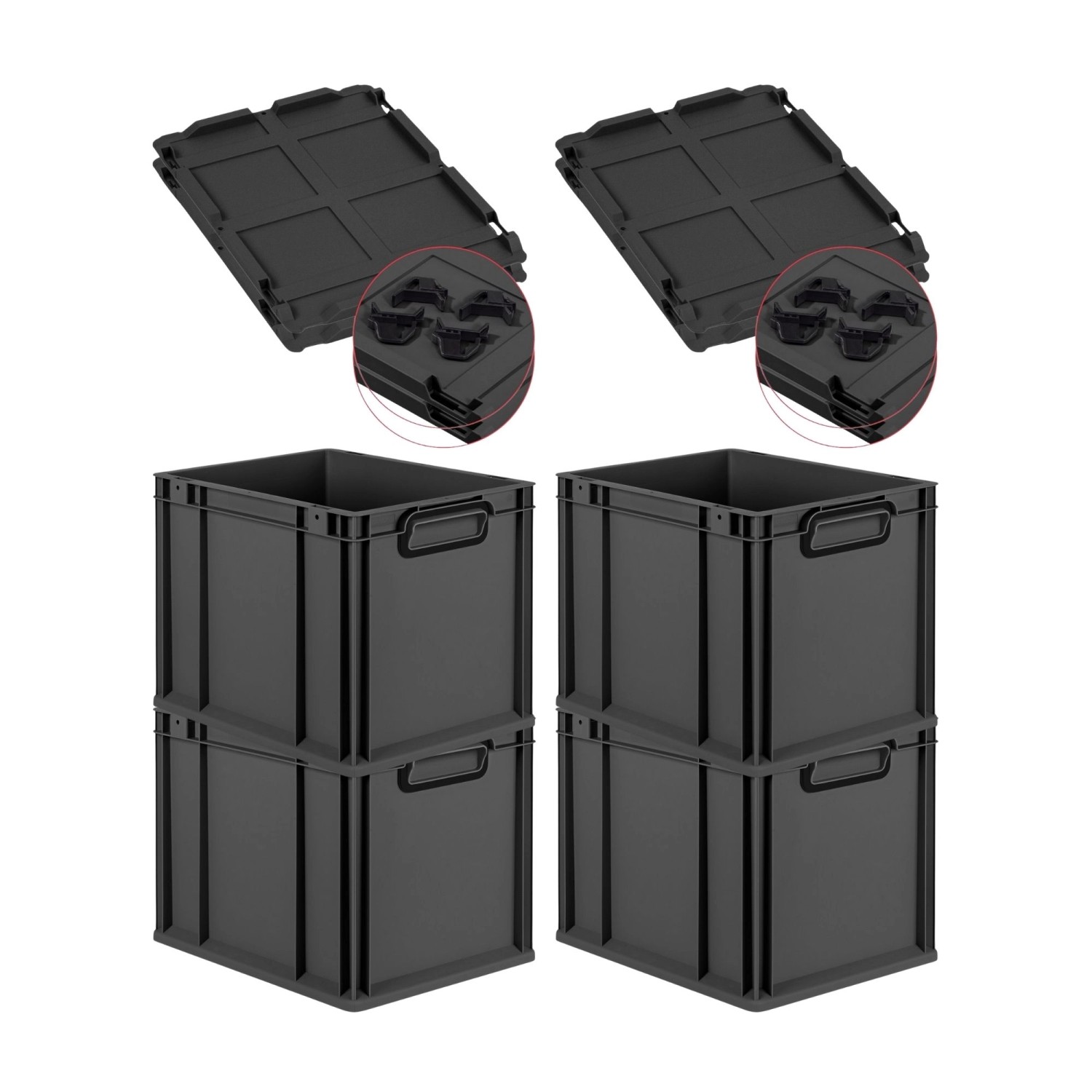 PROREGAL SuperSparSet 4x Eurobox Nextgen Color Mit Auflagedeckel HxBxT 32x3 günstig online kaufen