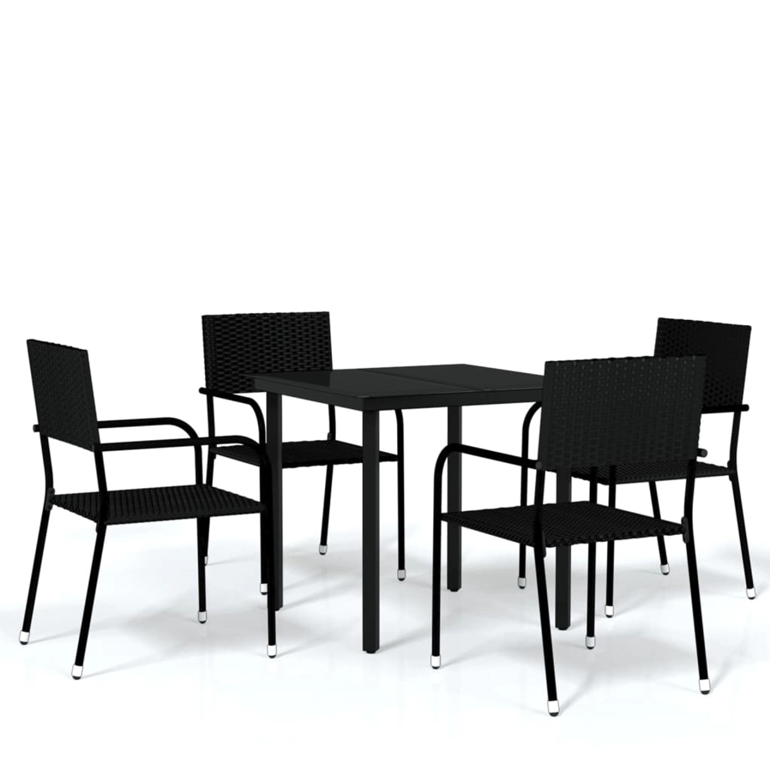vidaXL 5-Tlg Garten-Essgruppe Schwarz 3099578 günstig online kaufen