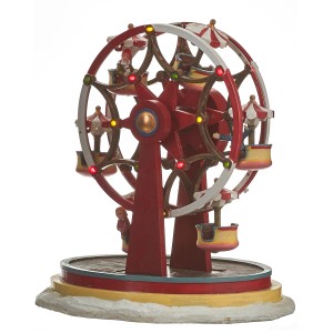 Rotes Luville Riesenrad, animierte Weihnachtsdekoration mit Beleuchtung für Winterlandschaften.