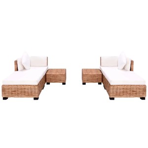 vidaXL Sofagarnitur 16-Tlg Natürliches Rattan 244625