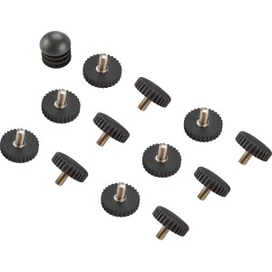 Fußkappen Set für Calora Lounge-Möbel, Ø 28mm, aus schwarzem Kunststoff, 13 Stück.