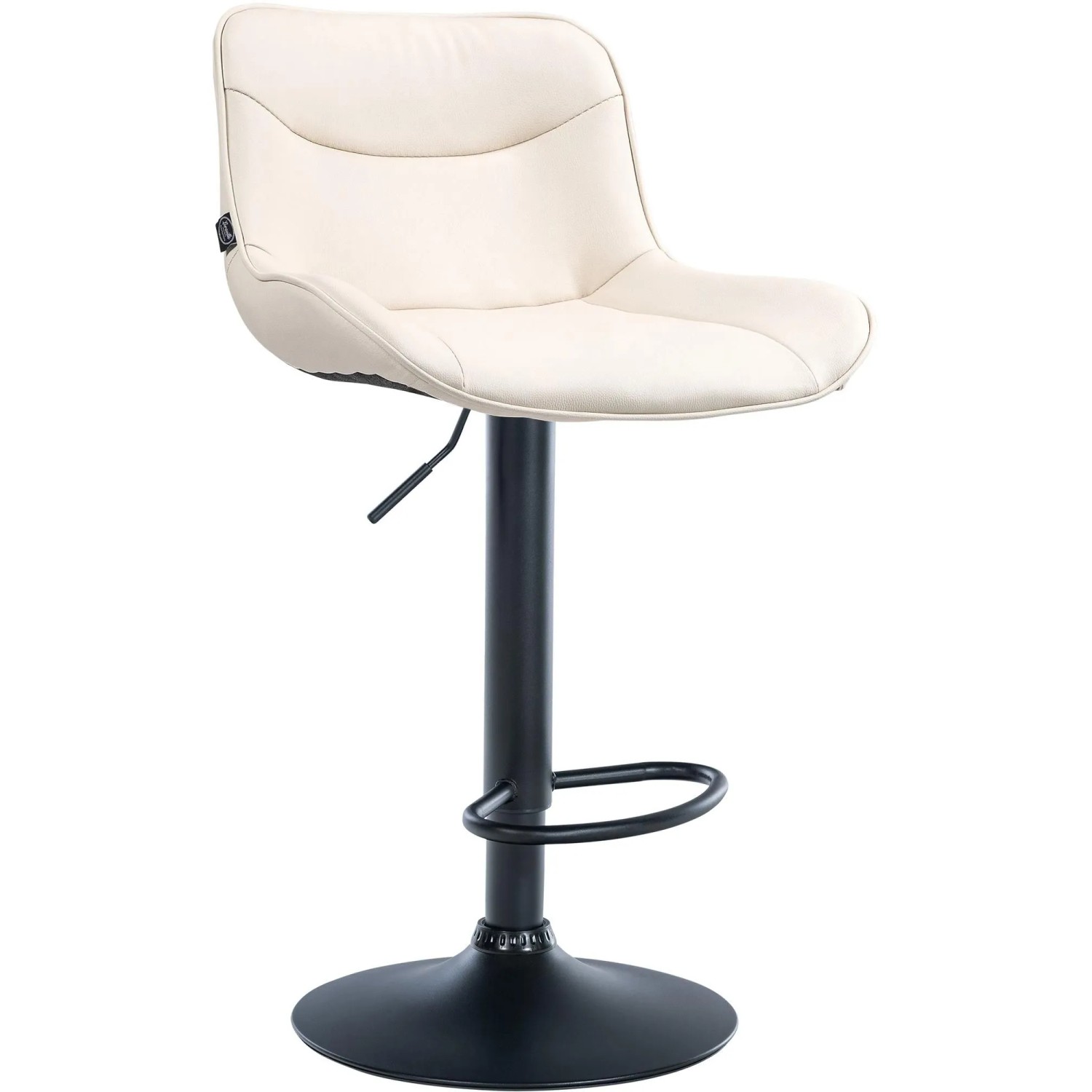 DELUKE Barhocker TAMPA Creme Kunstleder Schwarz Barstuhl Mit Lehne Tresenhocker Tresenstuhl