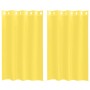 Zwei gelbe Voile Vorhänge aus Polyester mit Ösen, 140x175 cm, für Fenster.