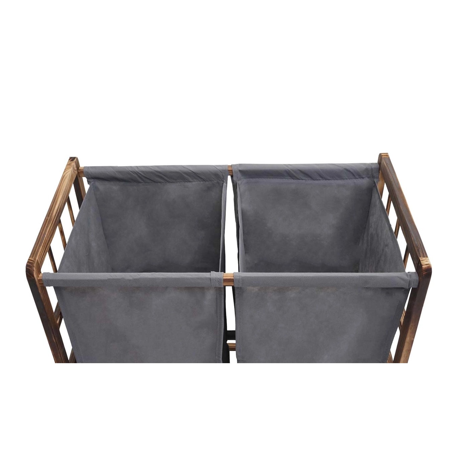 MCW Wäschesammler B60 braun/grau mit 2 Fächern für Wäsche.