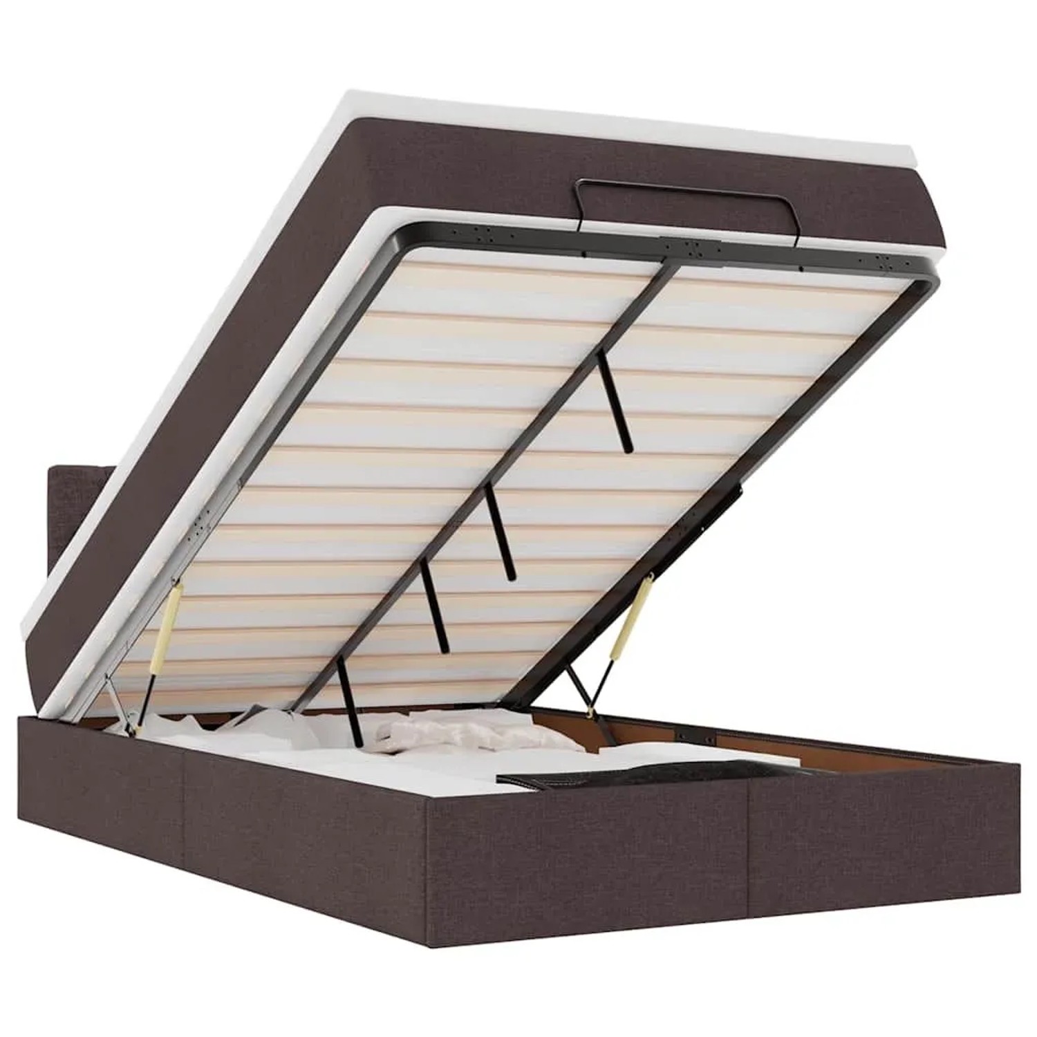 vidaXL Ottoman-Bett mit Matratze Dunkelbraun 120x190 cm Stoff 3311528