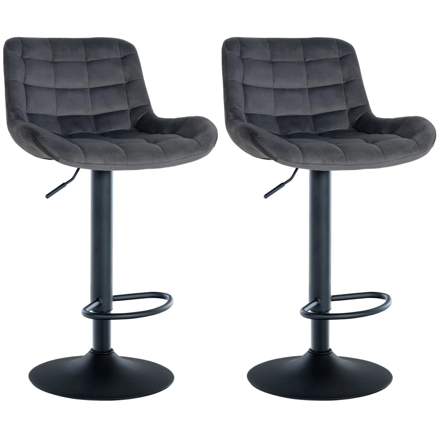 CLP 2er Set Barhocker Tover dunkelgrau/Samt