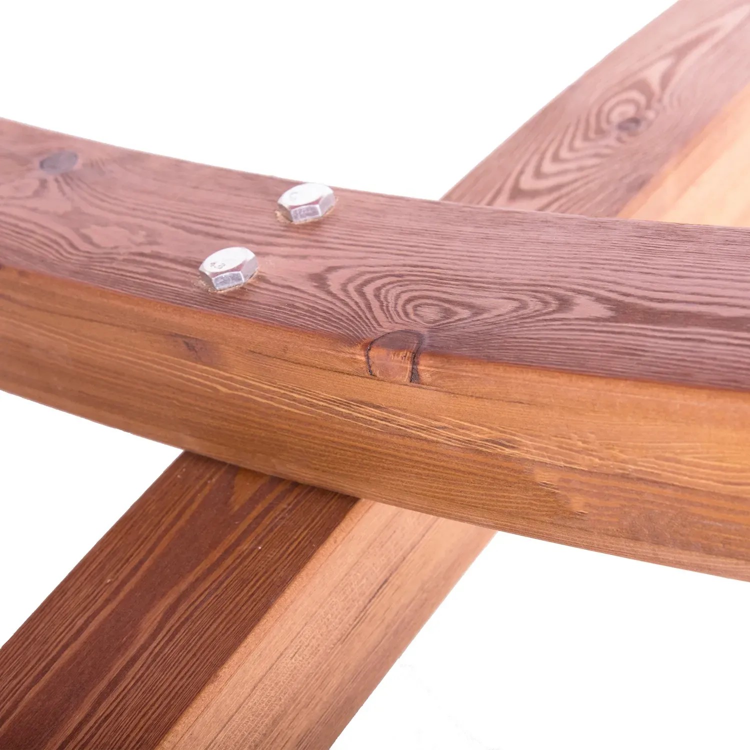 Detailaufnahme Holzgestell der Axi Hängematte Hawaii, verbunden mit Schrauben.