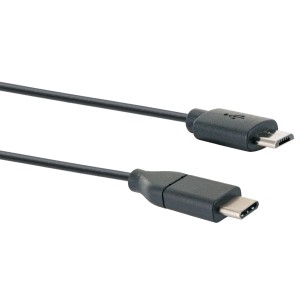 Schwaiger USB Adapterkabel 3.1: USB-C auf Micro-B, zum Verbinden von Smartphone und Tablet mit PC.