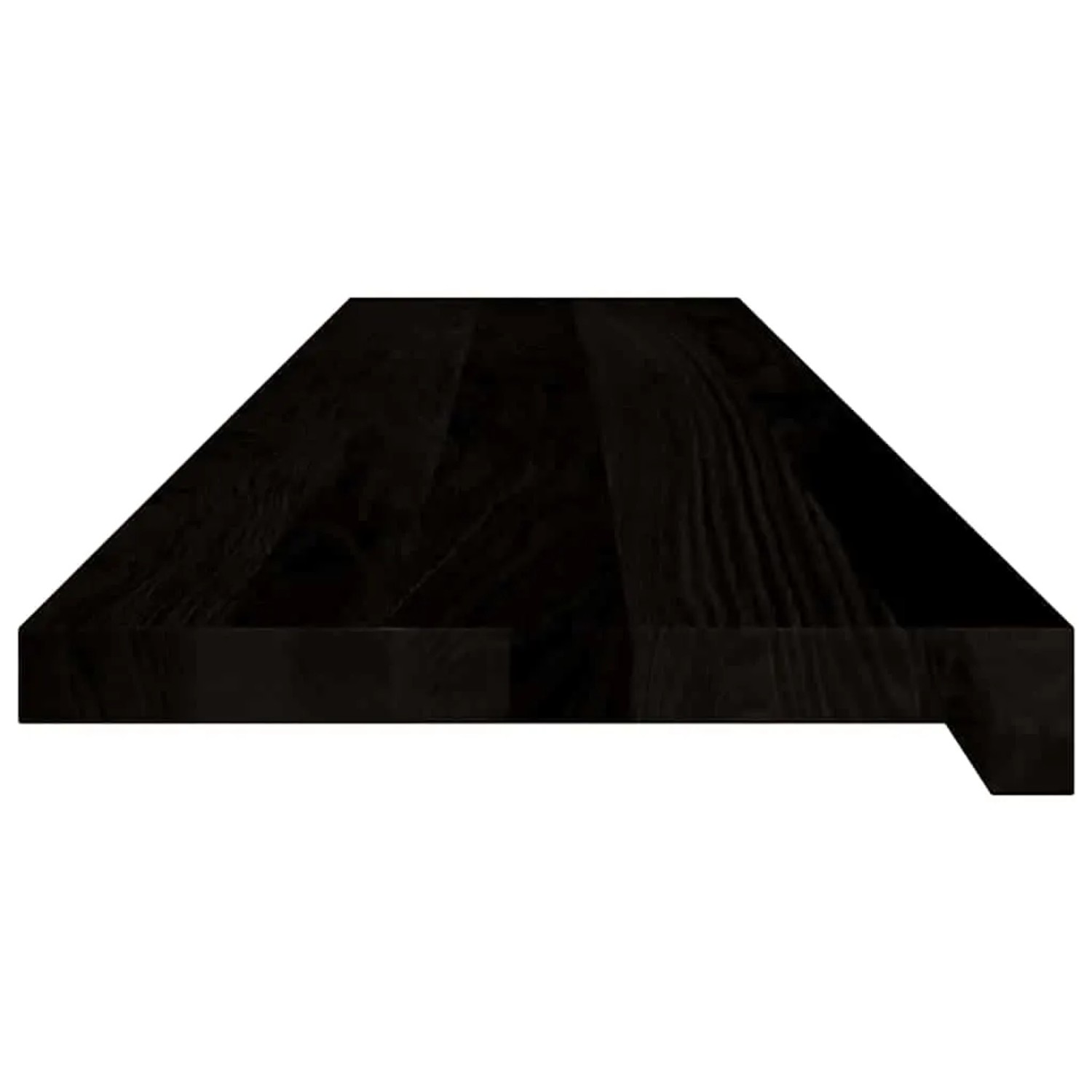 Dunkelbraune Treppenstufe aus Eichenholz, 110x30 cm, für Treppen und Fensterbänke.
