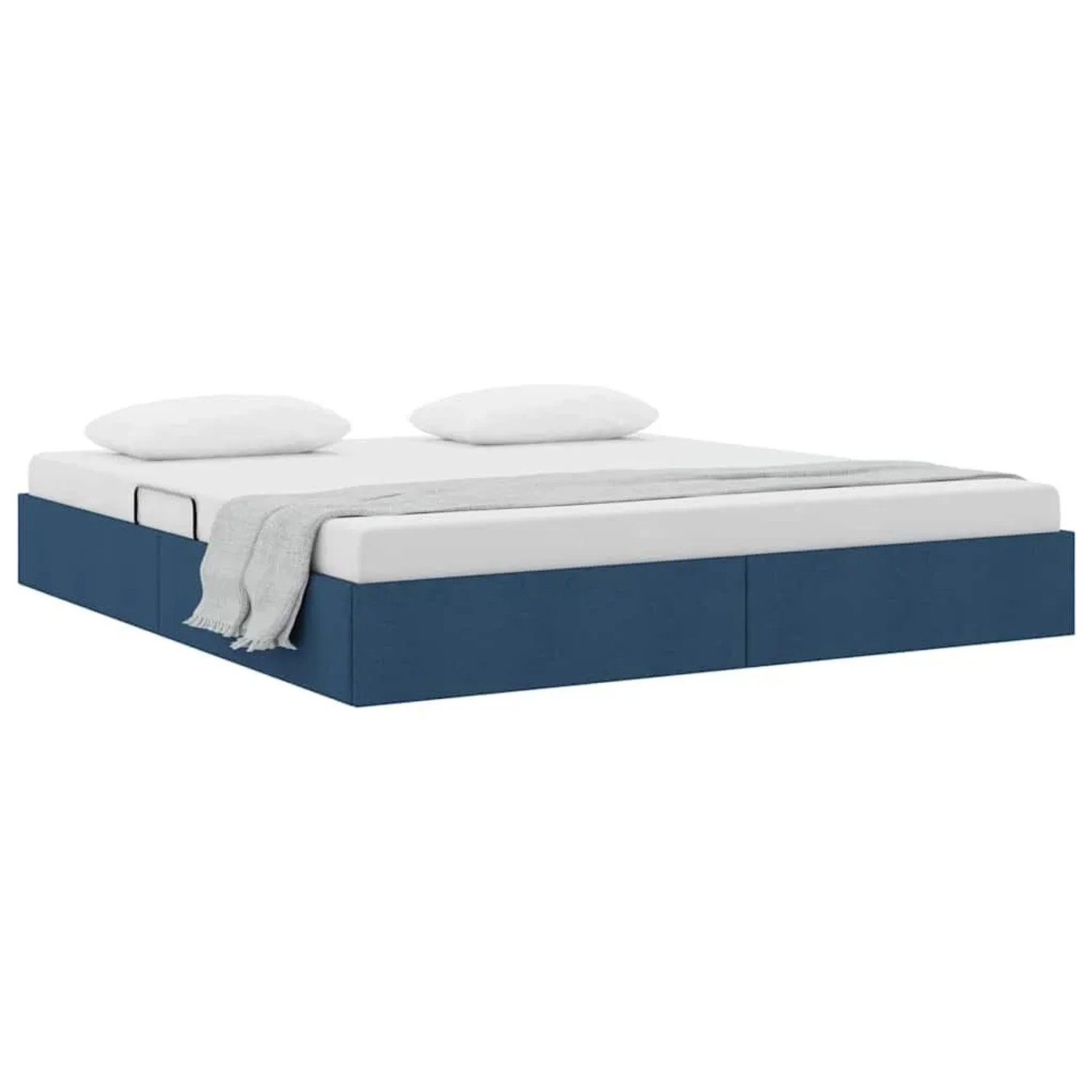 vidaXL Aufbewahrungsbett mit Kopfteil Blau 180 x 200 cm Stoff 3370033