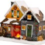 Beleuchtete Hühnerfarm als Weihnachtsdeko mit Lagerfeuer und Hühnern, 19,5x14,5x15,5cm.