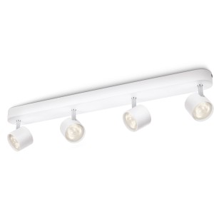 Weißer Philips LED-Spot Star, 4-flammig, für Deckenmontage.