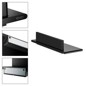 Keuco Rose Duschablage mit Abzieher, 33cm, schwarz-matt, zur Wandmontage im Bad.