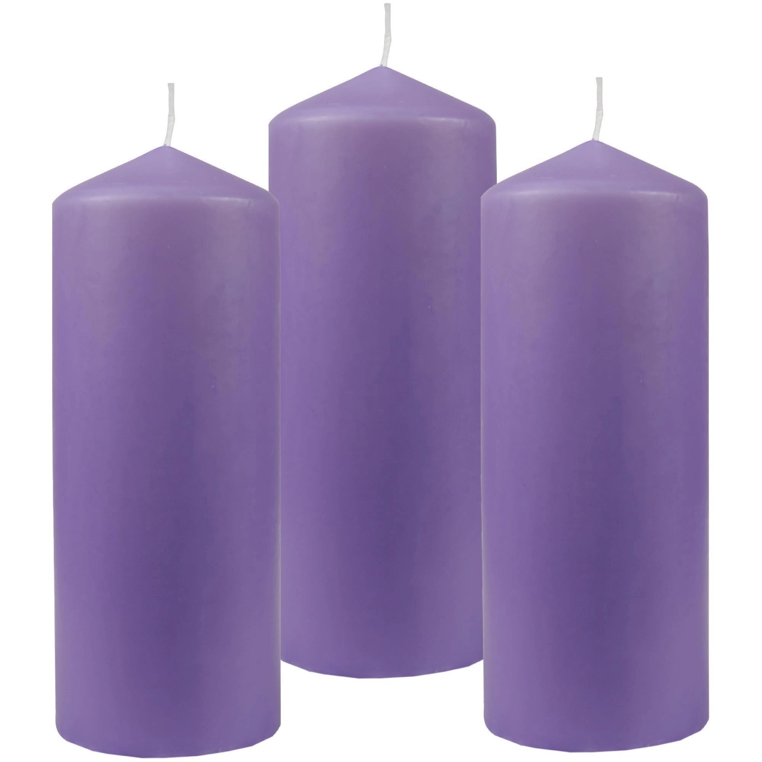 HS Candle Stumpenkerzen Ø8cm 3er Pack Violett günstig online kaufen