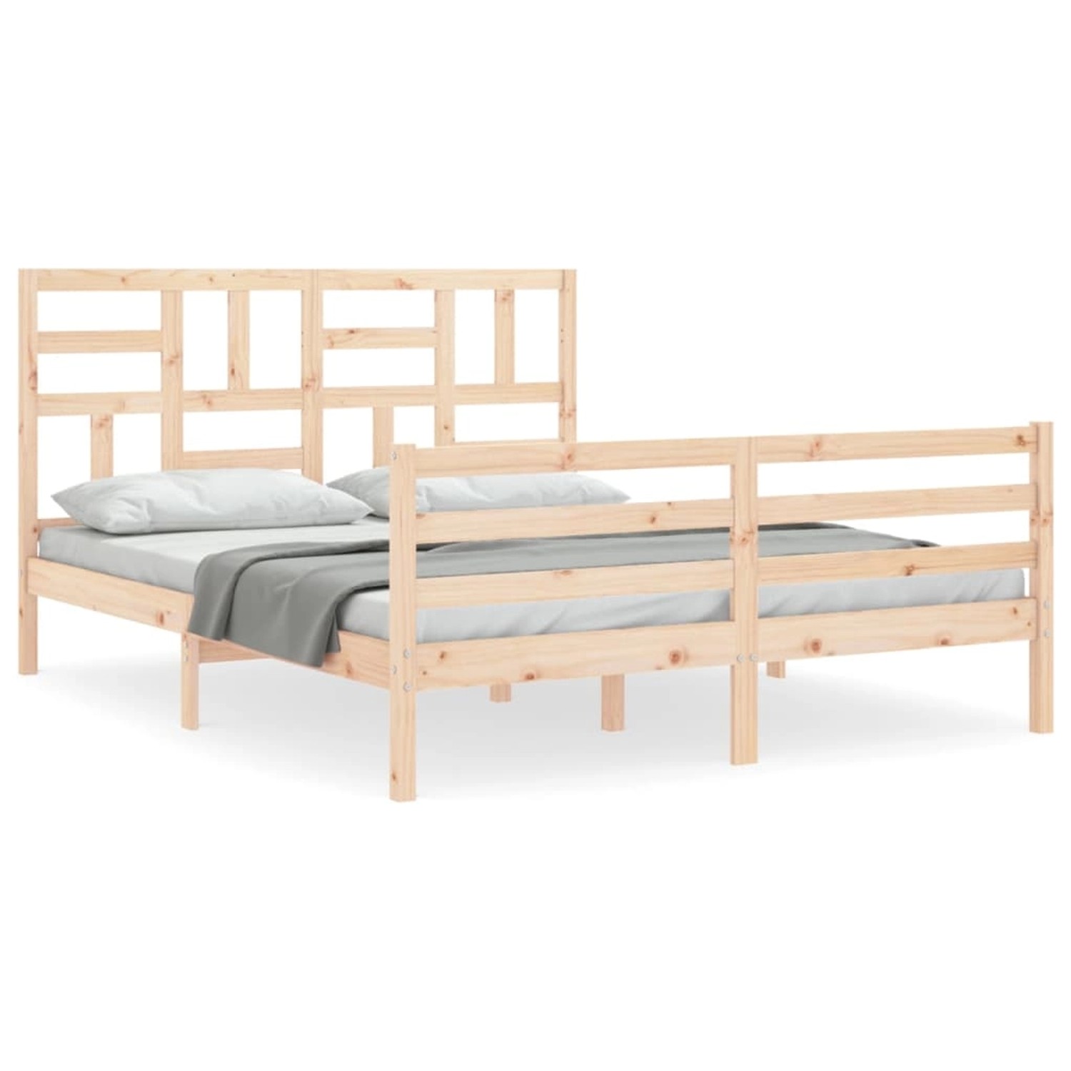 vidaXL Massivholzbett mit Kopfteil 160x200 cm1930622 günstig online kaufen