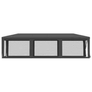 Anthrazitfarbenes Partyzelt 3x9 m mit Mesh-Seitenwänden für Garten & Feiern.
