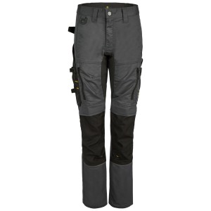 Hans Schäfer Workwear Bundhose Amazone Damen Grau/Schwarz, robuste Arbeitskleidung mit verstärkten Knien und Taschen.
