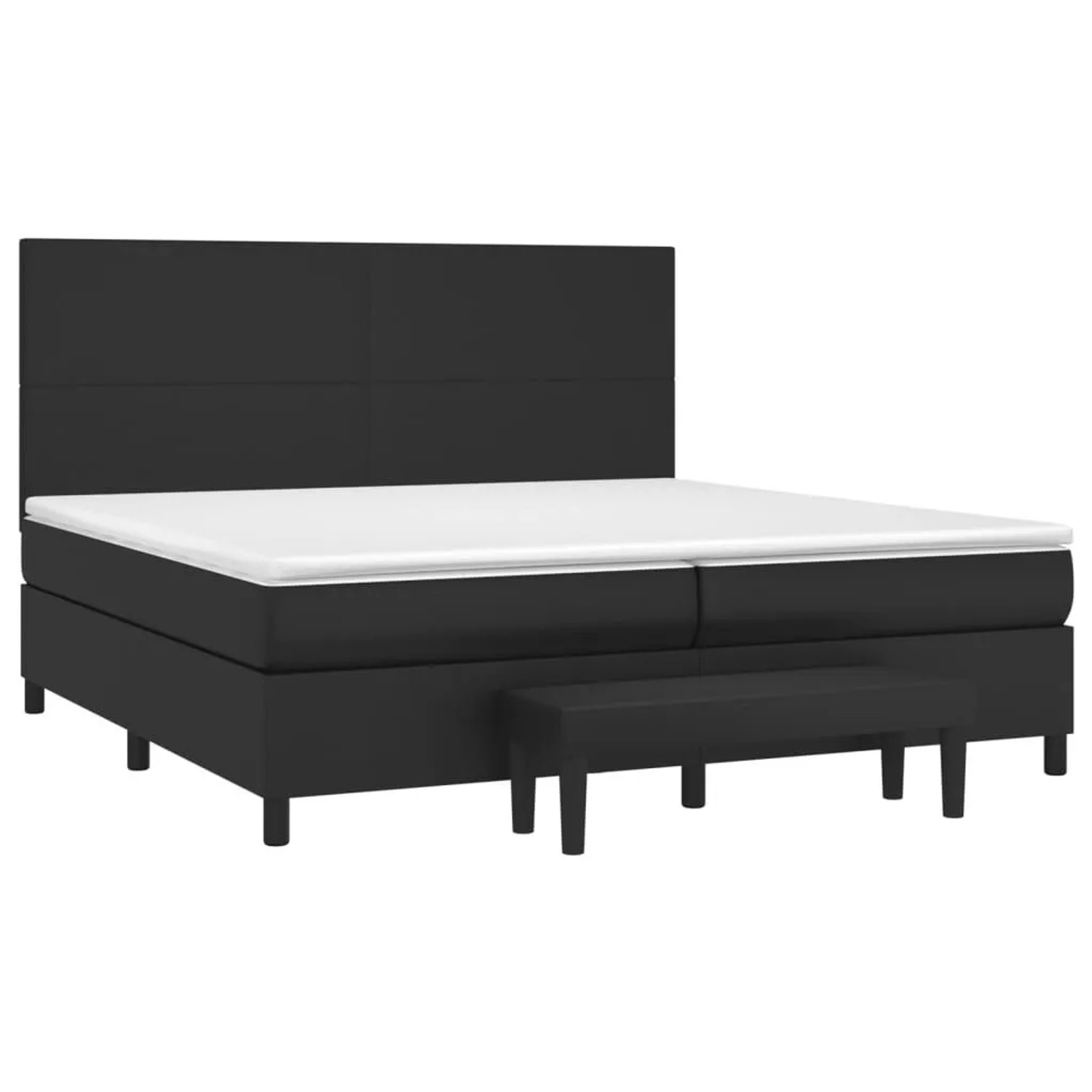 vidaXL Boxspringbett mit Matratze Schwarz 200x200 cm Kunstleder 3137563 günstig online kaufen