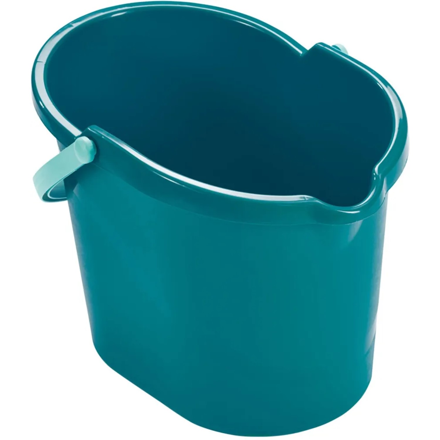 Türkisfarbener 12-Liter-Eimer als Teil des Leifheit Wischmop-Sets Classic.