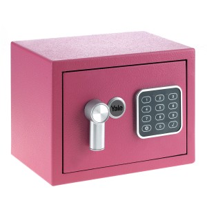 Pinker Yale Tresor Value Safe XS Code mit digitalem Tastenfeld und Schlüssel
