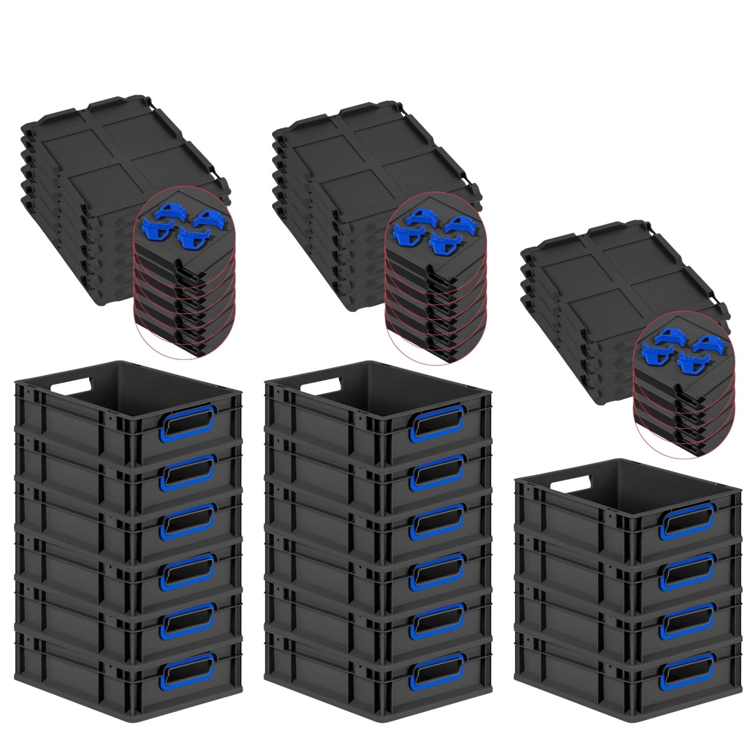 PROREGAL SuperSparSet 16x Eurobox Nextgen Color Mit Auflagedeckel HxBxT 12x günstig online kaufen