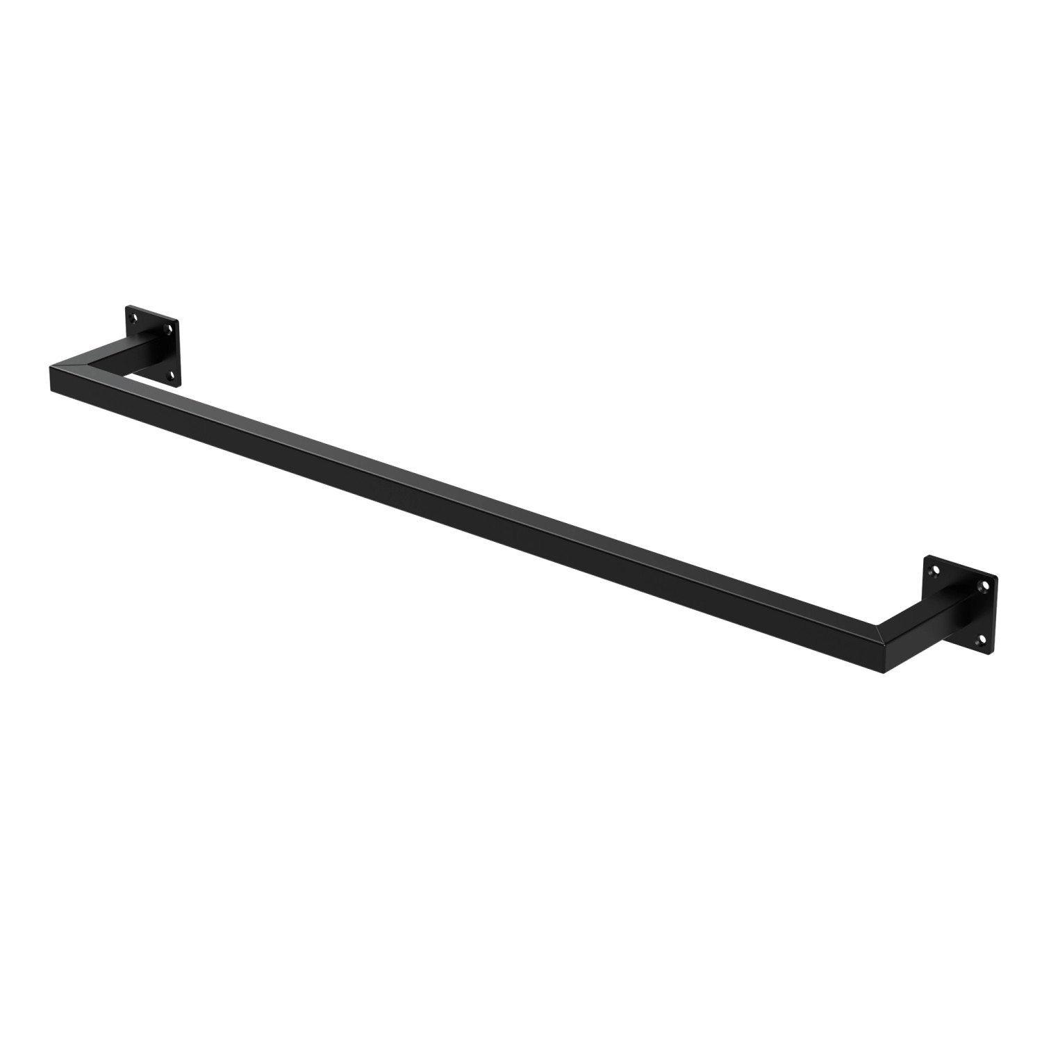 ML-Design Kleiderstange Rechteck für Wand T12cm x B90cm Schwarz aus Stahl U-Form