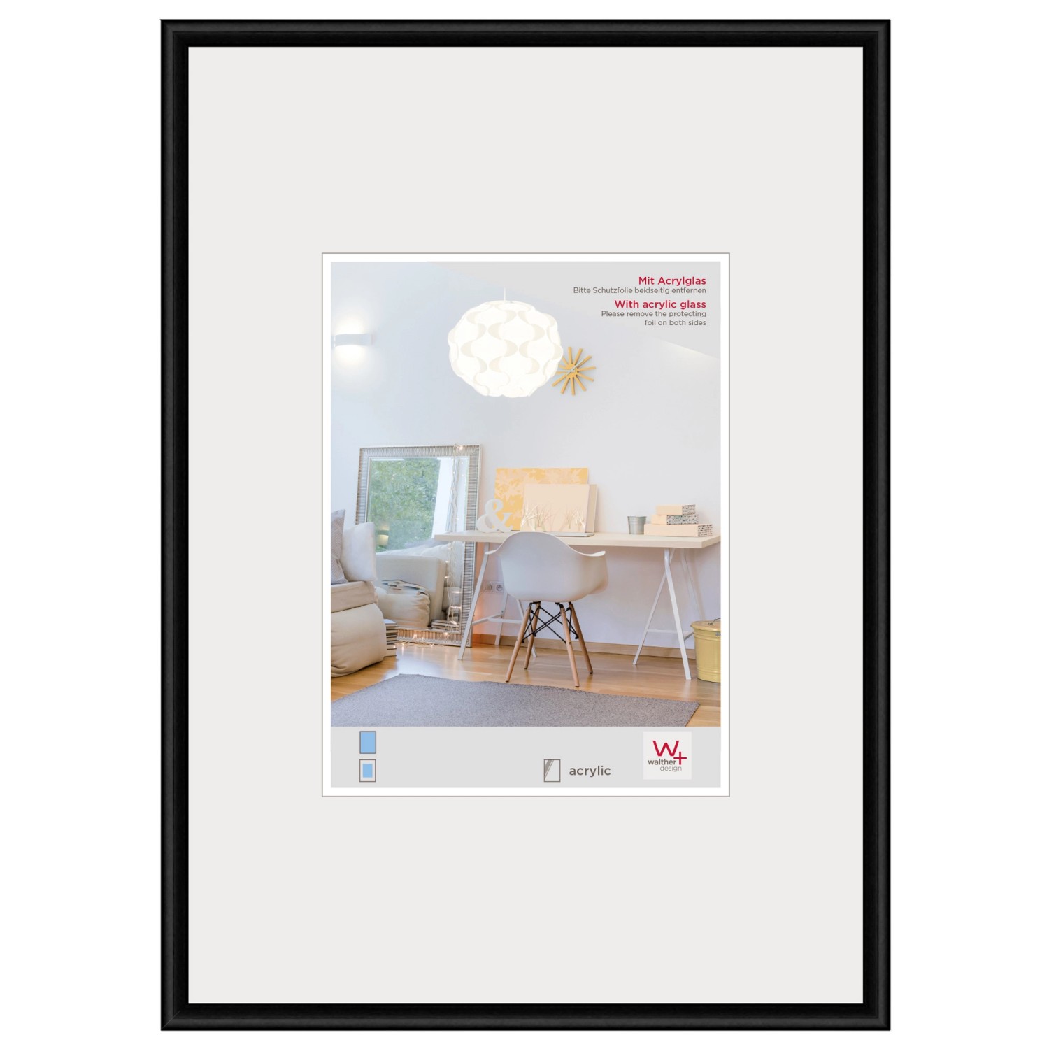 walther design New Lifestyle Kunststoff Bilderrahmen  Kunstglas 60x80 cm Sc günstig online kaufen